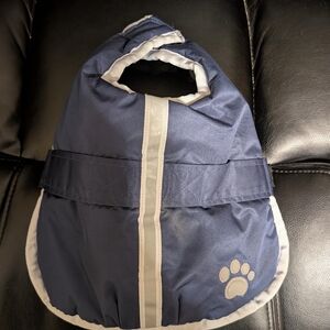 Navy Blue Dog Jacket with Reflective Stripe